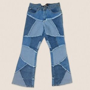 Y2K low rise patchwork jeans Lazer Jeans‎ Size 9